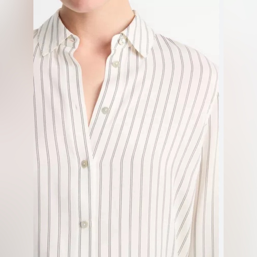 J Crew Double pinstripe Long Button Down Sz 4